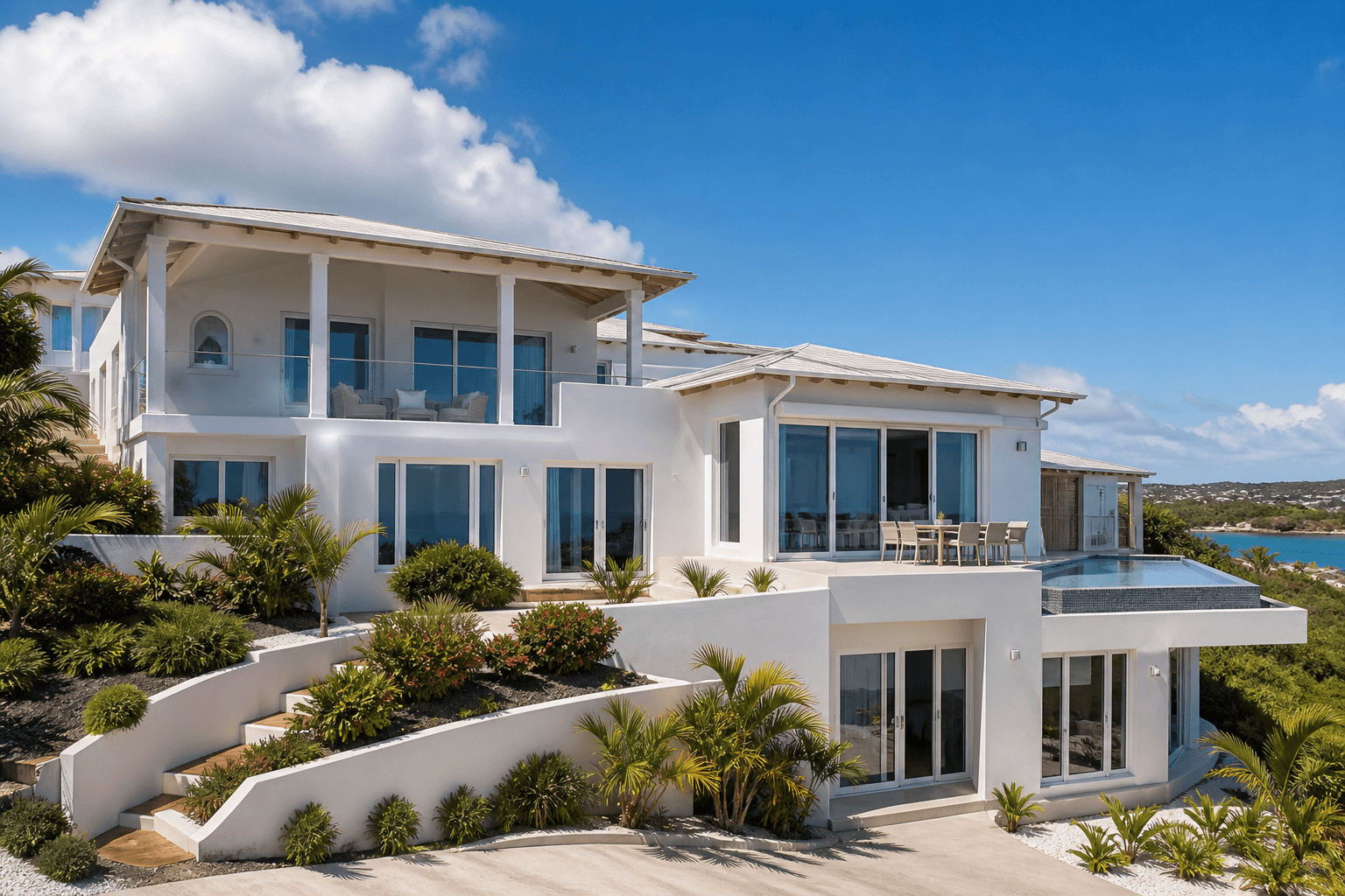 Villa facade with Domus frames